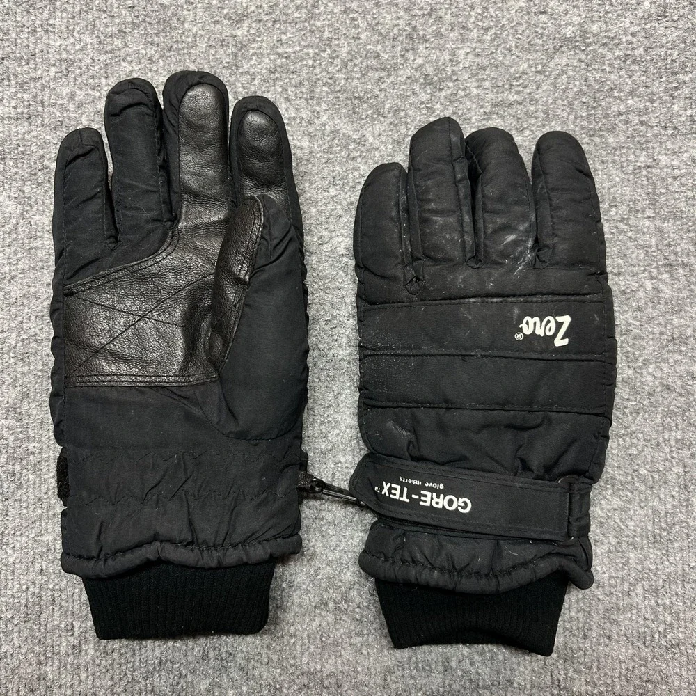 Zero Gloves Womens Large Black Leather Gore-Tex Insulated Lined Winter Ski Snow